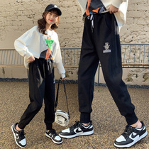 Girl Pants Spring Autumn Outside Wearing 2022 New Spring Dress Ocean Qi Womens Kids Casual Pants Spring Children Sports Pants