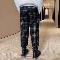 Girls plus velvet pants winter 2021 new foreign style in the big Children Fashion Spring and Autumn children one velvet casual pants