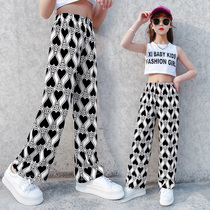 Girl Pants Summer Slim Fit 2022 New summer CUHK Straight Drum Long Pants Loose Summer Clothing Children Wide-legged Pants