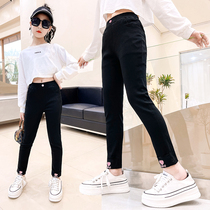 Girls pants Spring and Autumn wear 2021 new foreign style childrens elastic foot pants autumn childrens leggings