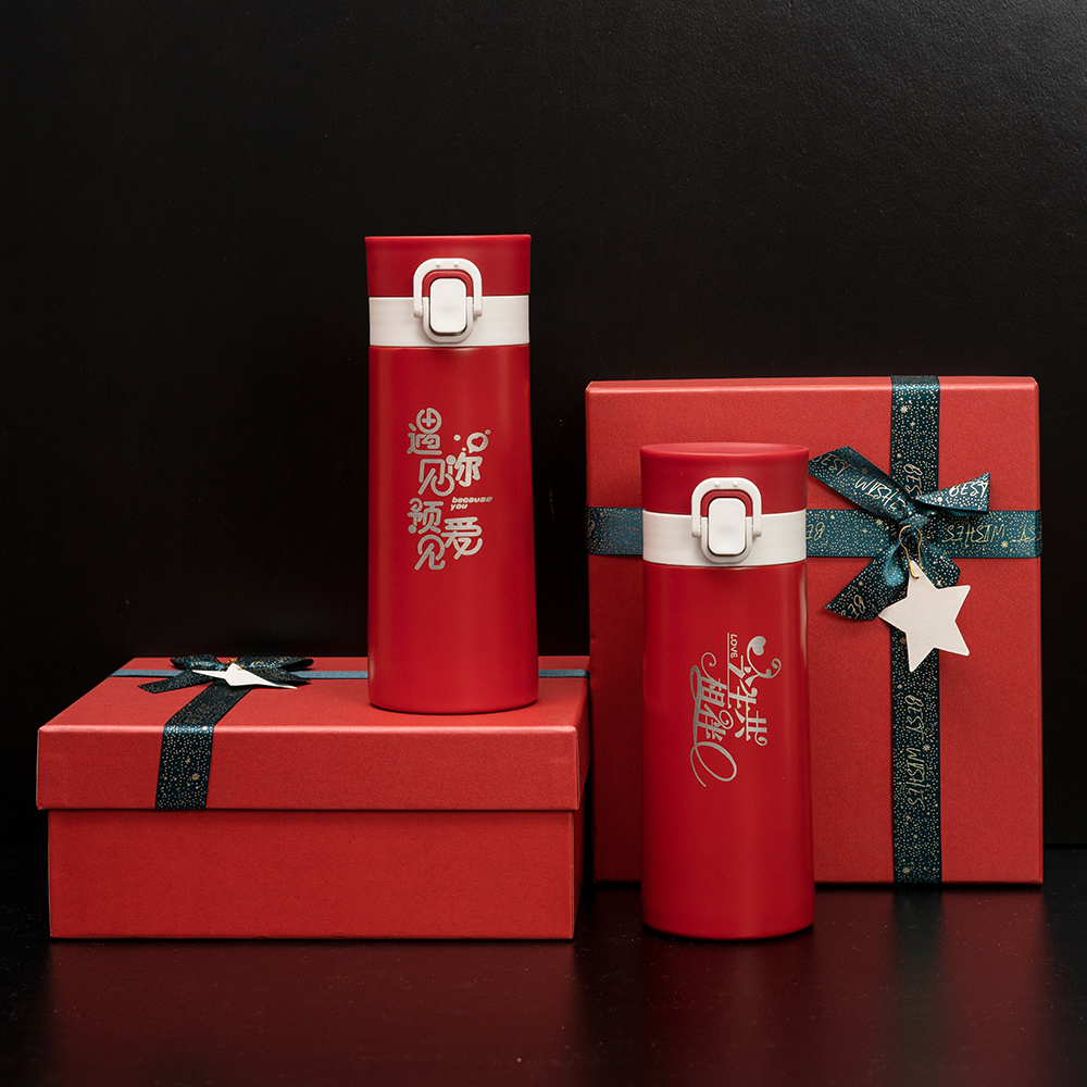 Customized thermos cup engraved logo gift box set as a gift for 304 stainless steel women's high-end high-end water cup