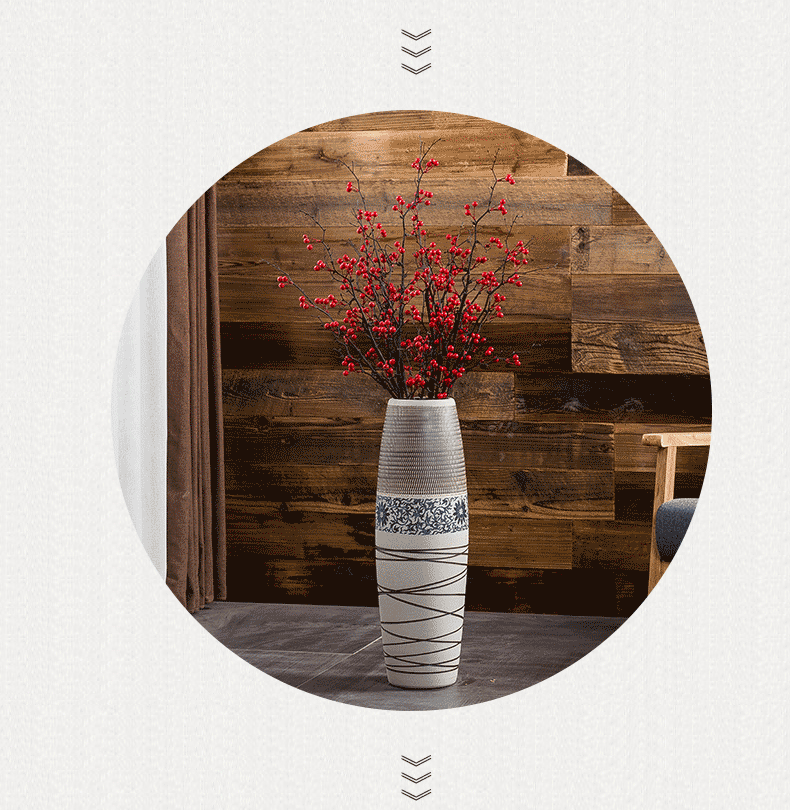 Jingdezhen ground vase large - sized ceramic furnishing articles I and contracted household decorates porch retro flower arranging big living room