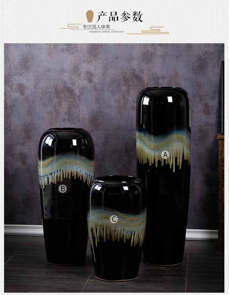 Jingdezhen ground vase I and contracted large ceramic opening taking the hotel lobby decoration flower arranging furnishing articles