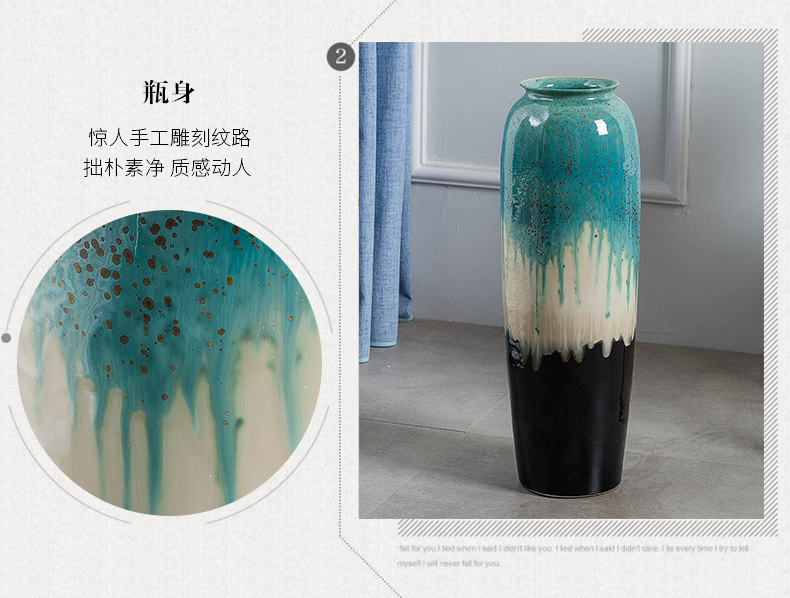 Jingdezhen ground vase large - sized ceramic Chinese style household I and contracted sitting room suit furnishing articles porch flower arranging