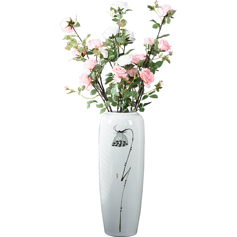 Ceramic vase landing large household adornment furnishing articles I and contracted sitting room of Chinese style porch decoration hand - made arranging flowers