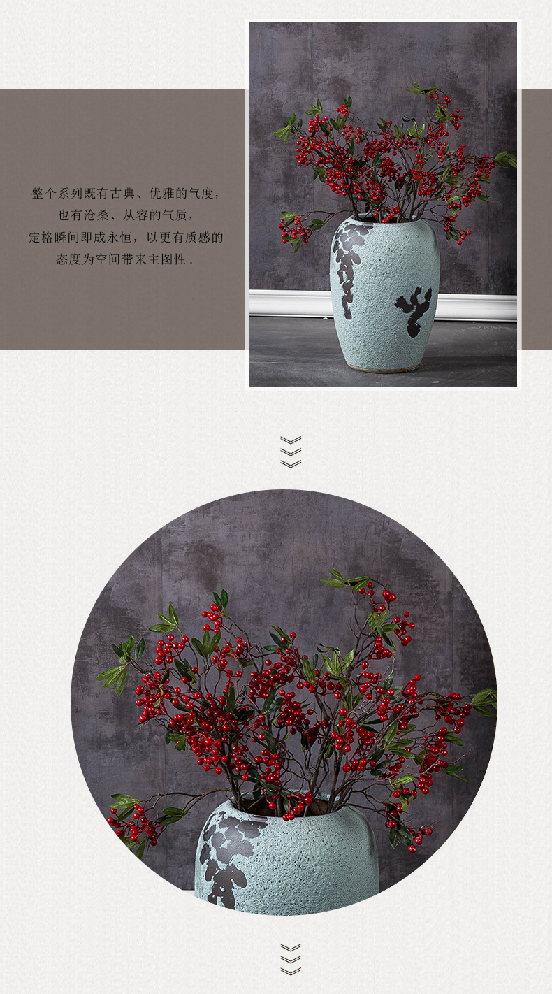 Jingdezhen ceramic vase landing large hotel decoration restoring ancient ways furnishing articles creative chamber POTS dry flower arranging flowers