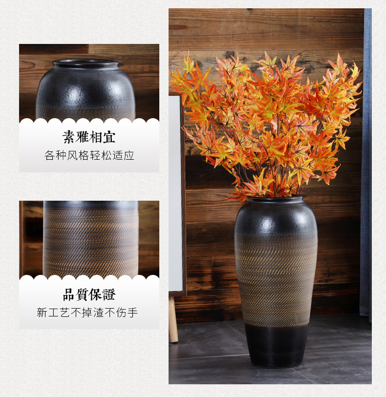 Jingdezhen ceramic vase landing place home porch dried flower adornment sitting room of I and contracted style flower arrangement