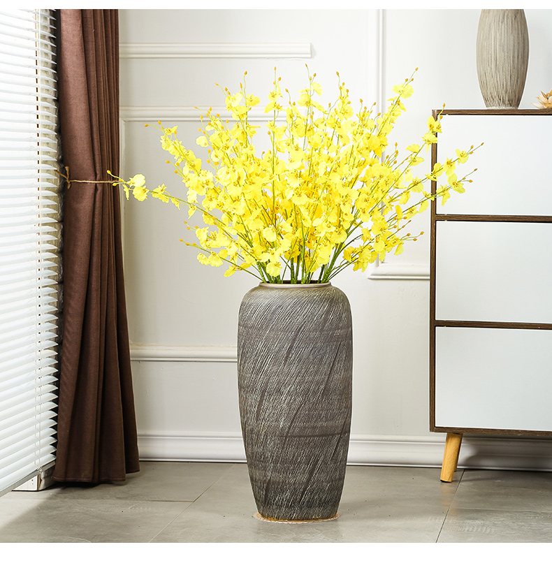 Jingdezhen ceramic vase landing dried flowers sitting room place high European large modern simple retro new arranging flowers