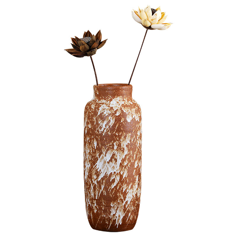 Manual coarse pottery vase Japanese flower implement small ceramic zen flower implement landing place to live in the the original flow retro flower receptacle