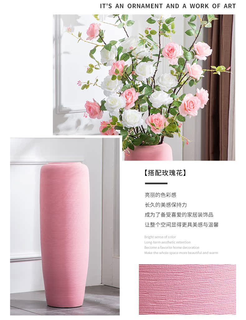 I and contracted floor vase large pink ceramic decoration place to live in the sitting room porch flower arrangement suits for