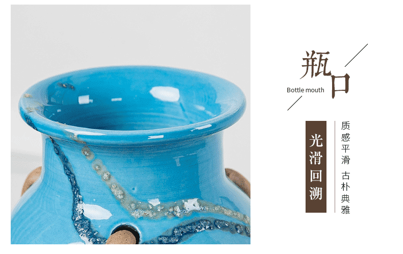 Insert jingdezhen ceramics vase home sitting room ark decoration Mediterranean dried flower flower implement creative furnishing articles