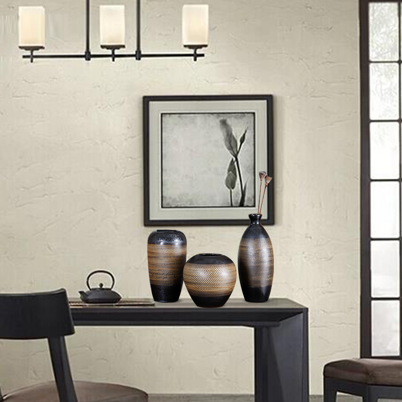 Jingdezhen ceramic vase landing place home porch dried flower adornment sitting room of I and contracted style flower arrangement