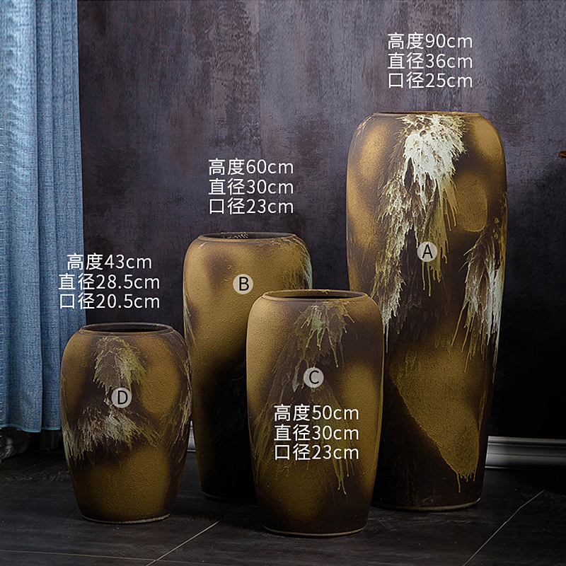Jingdezhen ground vase large - sized ceramic home sitting room porch decoration ideas pottery flower arranging high furnishing articles to restore ancient ways
