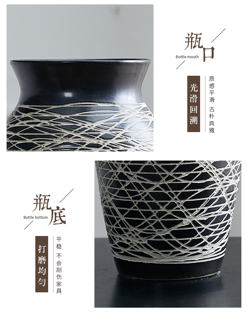 Jingdezhen ceramic dry flower vase household pottery furnishing articles I and contracted Europe type restoring ancient ways is the sitting room is decorated vase