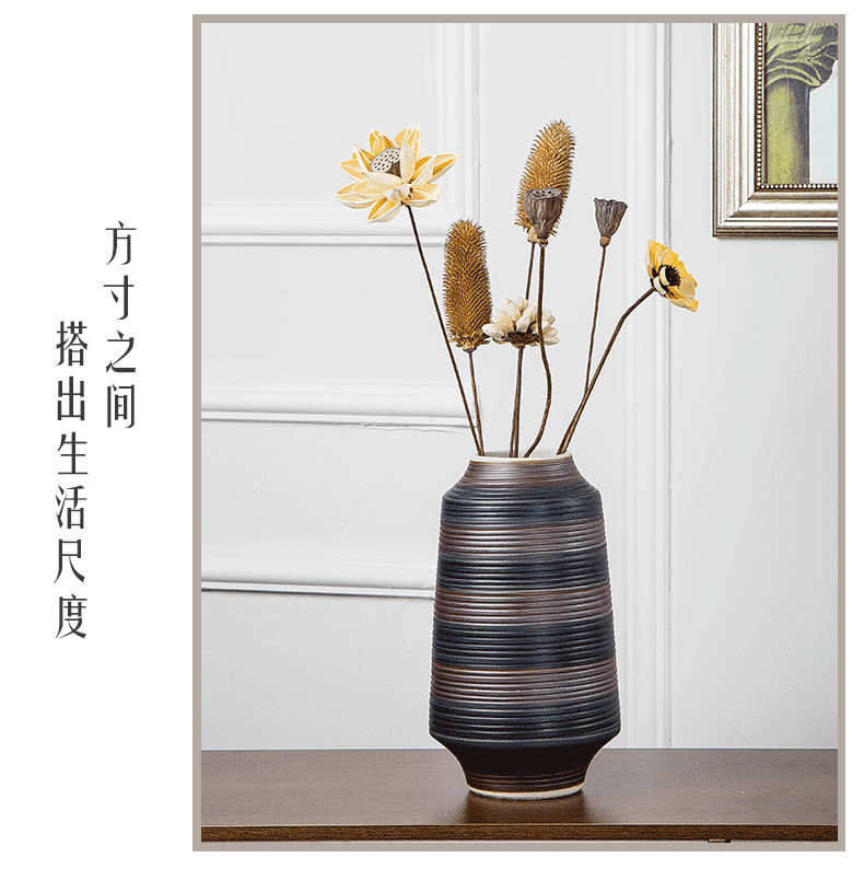 Ceramic vases, furnishing articles decorations living room TV cabinet flower arranging, creative new Chinese style decoration Japanese zen move