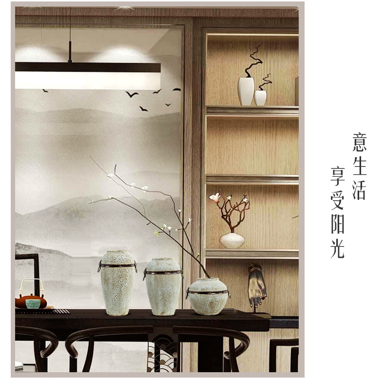 The Desktop retro ceramic vases, dried flowers, flower arrangement sitting room porch tea table wine of Chinese style household decorative furnishing articles