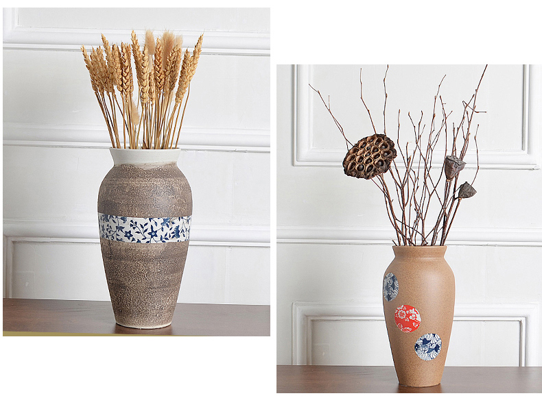 Jingdezhen ceramic dry flower vase household pottery furnishing articles I and contracted Europe type restoring ancient ways is the sitting room is decorated vase