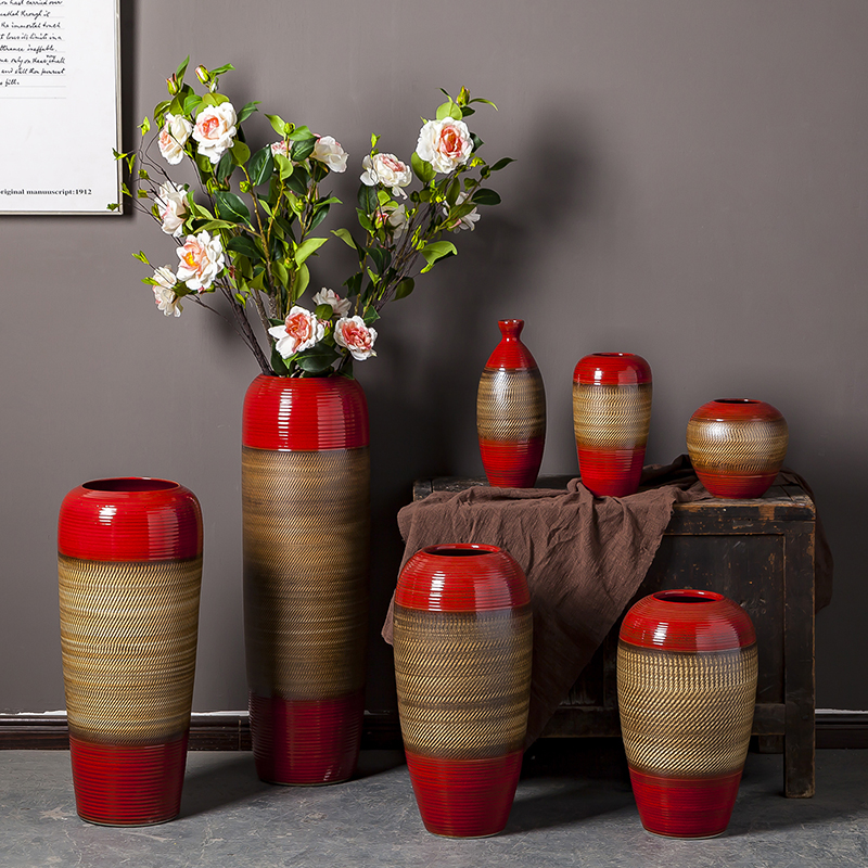 Jingdezhen vase large ground ceramic dried flowers sitting room porch is I and contracted new Chinese flower arranging furnishing articles