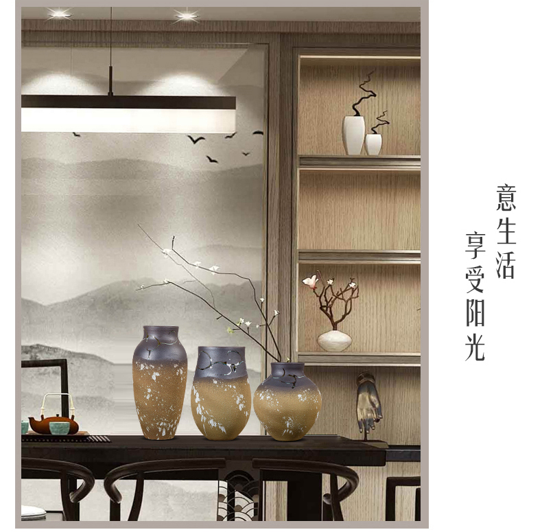 Jingdezhen ceramic vase furnishing articles dried flower flower implement I and contracted household sitting room adornment table dry flower arrangement to restore ancient ways