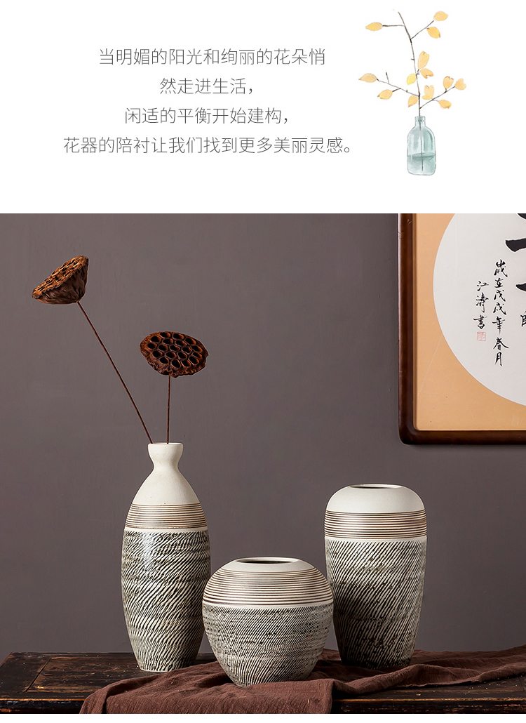 Jingdezhen ceramic vases, I and contracted household hydroponic flowers dried flower arranging flowers furnishing articles sitting room pure and fresh and small table