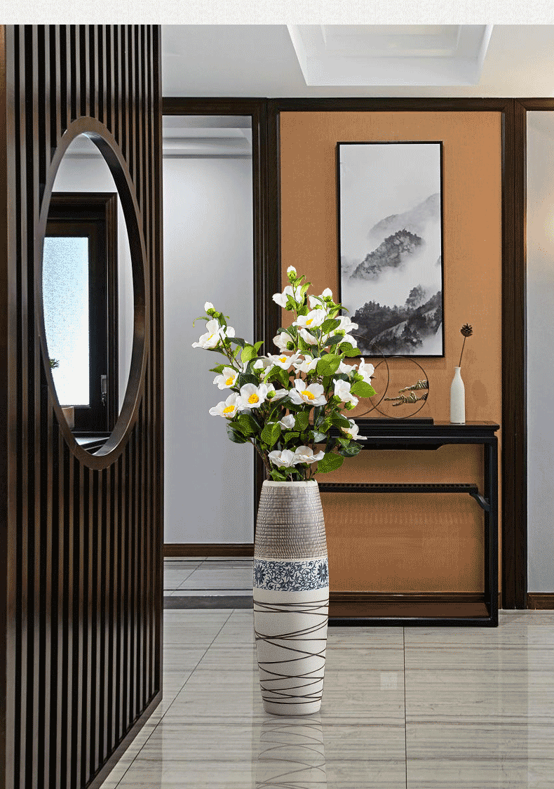 Jingdezhen ground vase large - sized ceramic furnishing articles I and contracted household decorates porch retro flower arranging big living room
