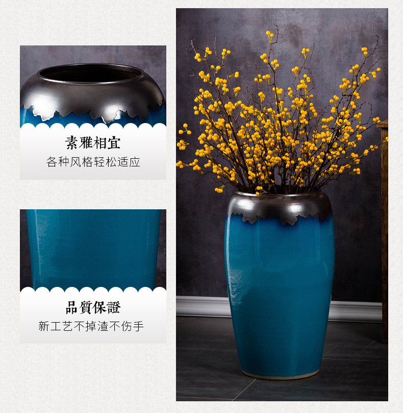 Jingdezhen of large vases, ceramic hotel lobby decorative dried flowers flower arrangement furnishing articles I and contracted to the Mediterranean