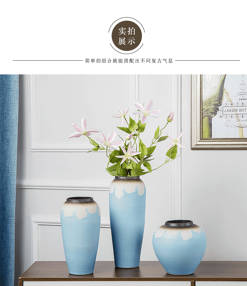 Contracted and I ceramic vases, dry flower is placed small pure and fresh living room table household hydroponic flower flower arranging flowers