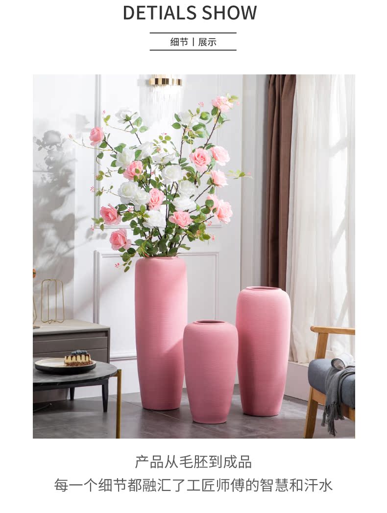 I and contracted floor vase large pink ceramic decoration place to live in the sitting room porch flower arrangement suits for