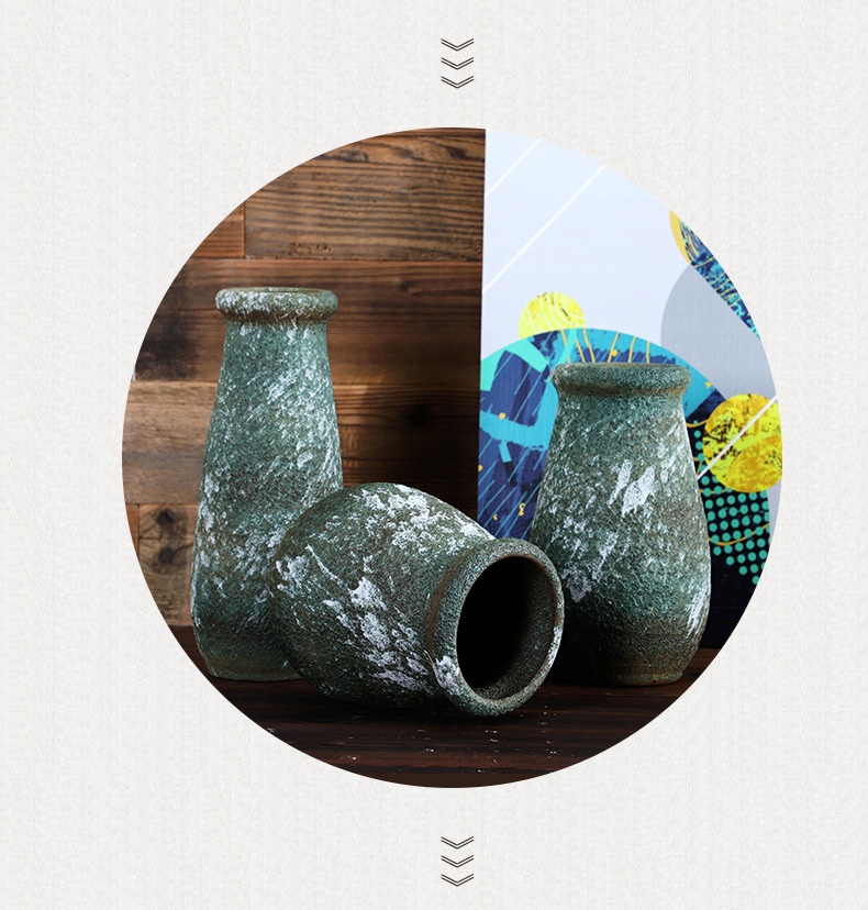 Jingdezhen ceramic vase coarse pottery basin of retro points home sitting room porch decoration ideas dry flower receptacle vessels