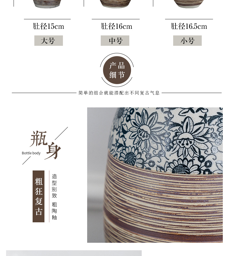 European ceramic vase dry flower arranging flowers is placed on the new Chinese style household living room TV cabinet soft adornment ornament restoring ancient ways