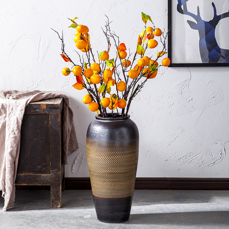 Jingdezhen ceramic vase landing place home porch dried flower adornment sitting room of I and contracted style flower arrangement
