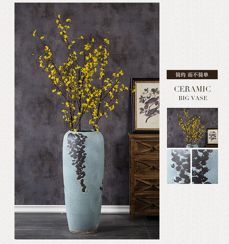 Jingdezhen ceramic vase landing large hotel decoration restoring ancient ways furnishing articles creative chamber POTS dry flower arranging flowers