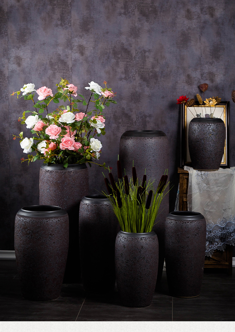 Jingdezhen porcelain vase of large Chinese style restoring ancient ways creative furnishing articles pottery decoration to the hotel office plug-in sitting room