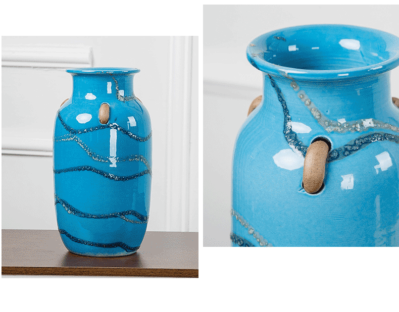 Insert jingdezhen ceramics vase home sitting room ark decoration Mediterranean dried flower flower implement creative furnishing articles