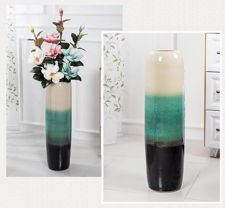 Jingdezhen ground vase large - sized ceramic dry flower is placed I and contracted sitting room of Chinese style porch decoration flower arrangement
