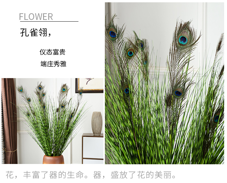 Jingdezhen creativity ground vase gagarin 】 【 large dried flowers flower arrangement sitting room of I and contracted Europe type restoring ancient ways