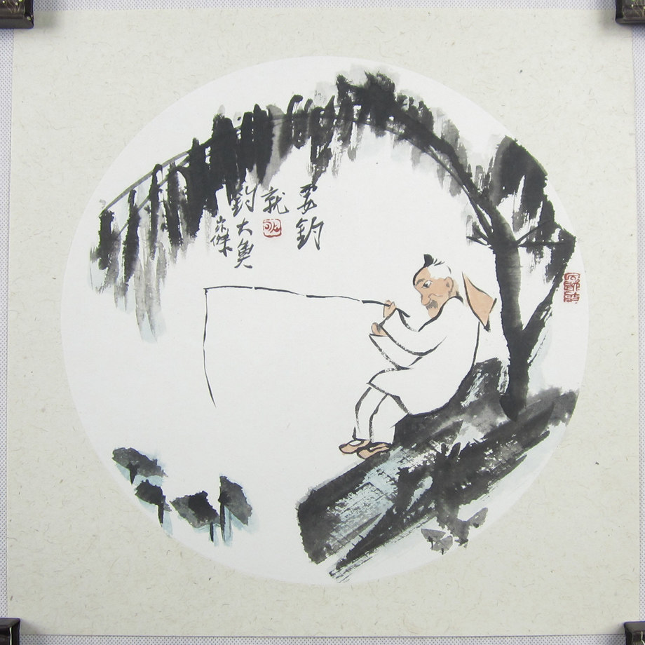 Shandong vocational painters Li Yingjie Man painted paper This country paints a fine framed small painting tea room Book room calligraphy and painting Living room 2