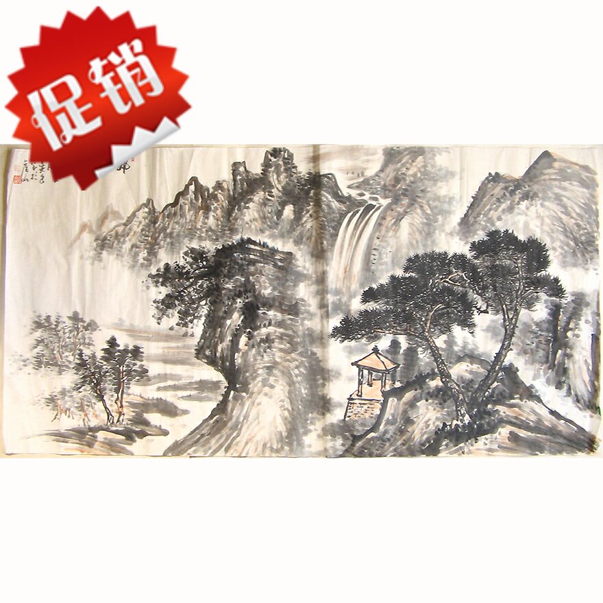 Yushan painting sends famous Wu Liangbao 3,000 feet banner of Guo Painting Landscape Painting Handpainting Tea Room Painting