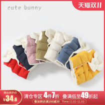 cutebunny boy plus velvet baby winter foreign warm coat female baby thick cotton clip
