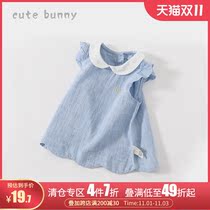 Girls short sleeve shirt summer New Baby foreign baby baby shirt summer baby cotton Joker thin coat tide