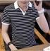 vòng cổ mùa hè nam ngắn tay với cổ V-shirt. Ngắn tay áo nửa boy xu hướng áo thun ve áo mặc của nam giới 