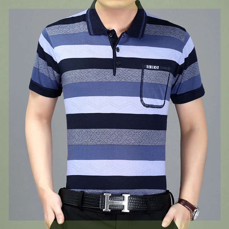 Dài tay tách cà vạt túi đầu mùa thu áo khoác nam giới có độ tuổi trung niên cha polo thực túi T-shirt áo sơ mi nam