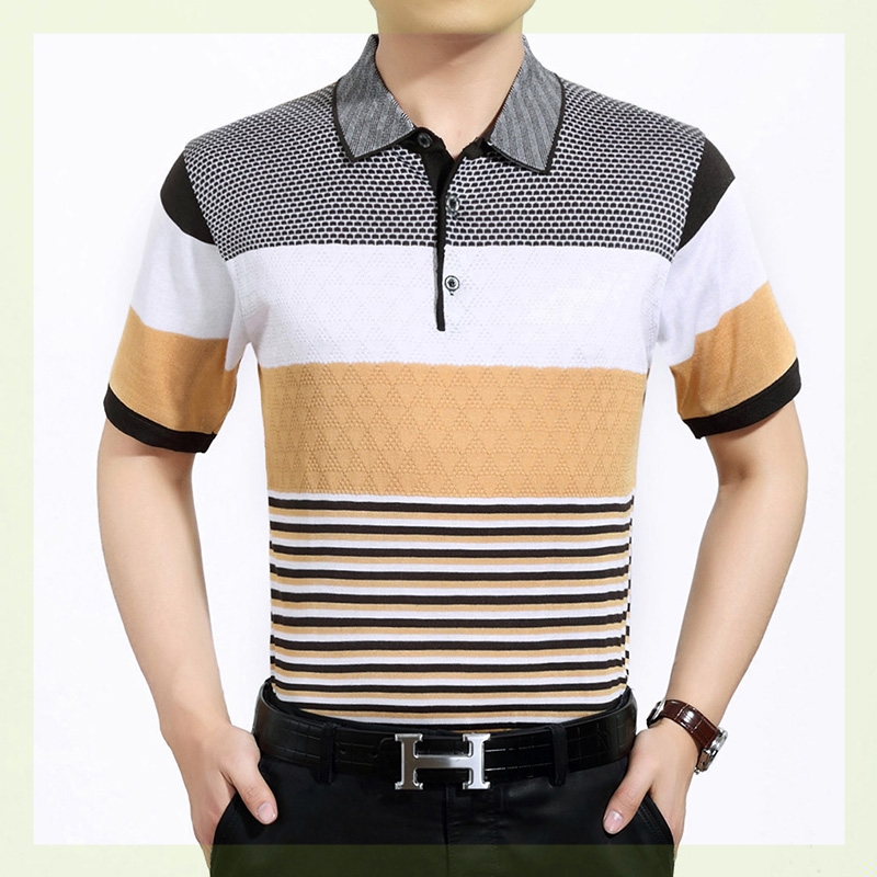 Dài tay tách cà vạt túi đầu mùa thu áo khoác nam giới có độ tuổi trung niên cha polo thực túi T-shirt áo sơ mi nam