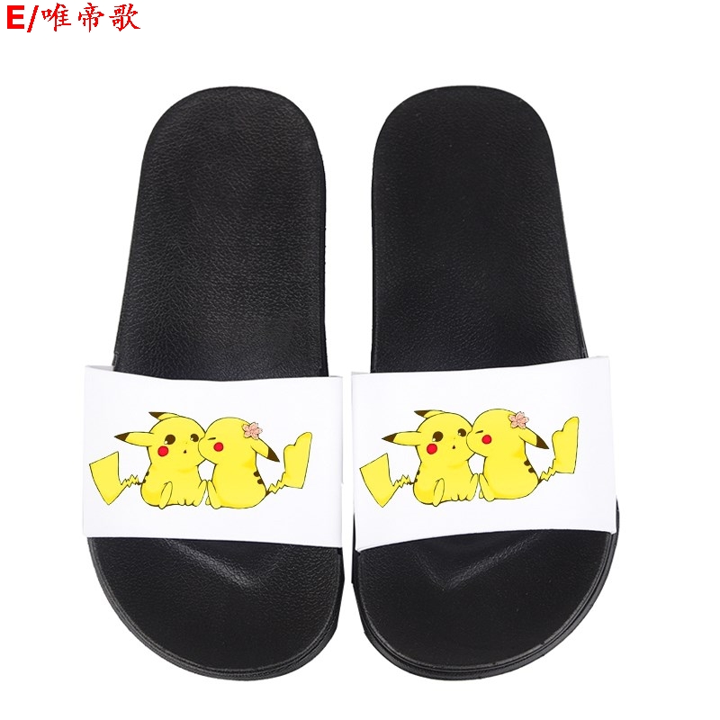 Summer phim hoạt hình Pikachu dép nam thiếu niên và phụ nữ tại đi xe về nhà hàng ngày chống trượt cá tính một dép từ