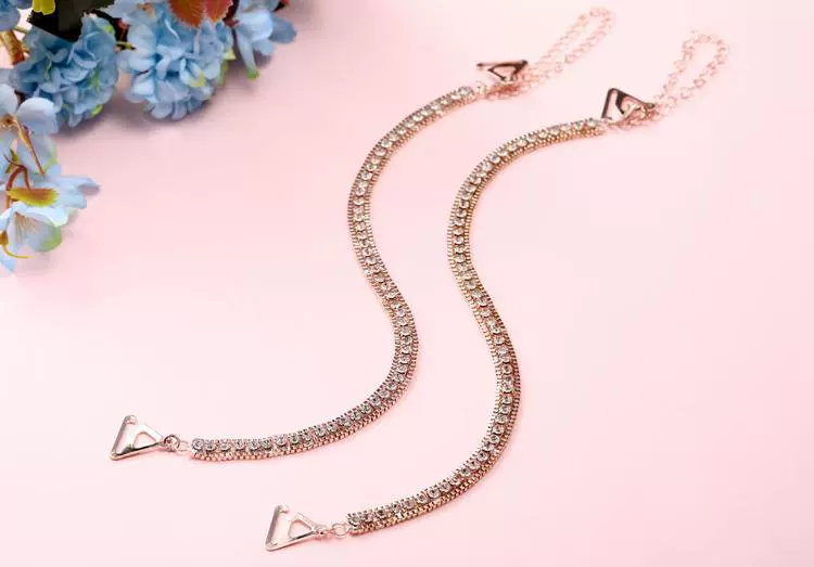 . Áo ngực đồ lót dây buộc rhinestone dây đeo vai vô hình dây đeo cổ treo cổ hoang dã trang trí đám cưới với dây đeo kim cương ngực - Vai tráng