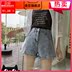 2020 quần mới lỏng lẻo. denim mùa xuân cho thấy phụ nữ mỏng của quần short thẳng chân eo cao mở ngã ba phiên bản Hàn Quốc 