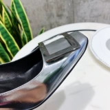 Летние туфли на высоком каблуке с низким вырезом, из натуральной кожи, зеркальный эффект, 2020