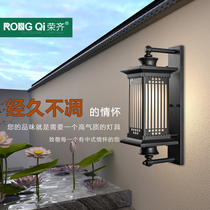 Outdoor waterproof wall lamp Chinese Zen garden lamp yard terrace induction lamp villa gate exterior wall aisle wall lamp