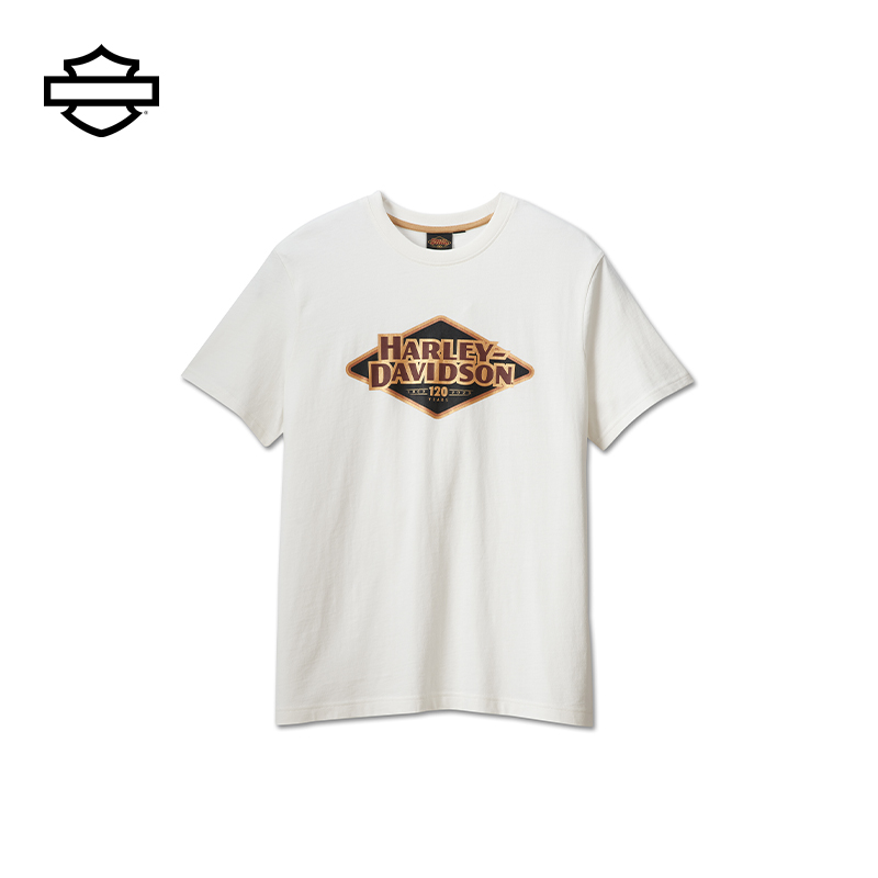 Harley-Davidson 120th anniversary letter printing men's short-sleeved motorcycle fashion riding unique retro T-shirt