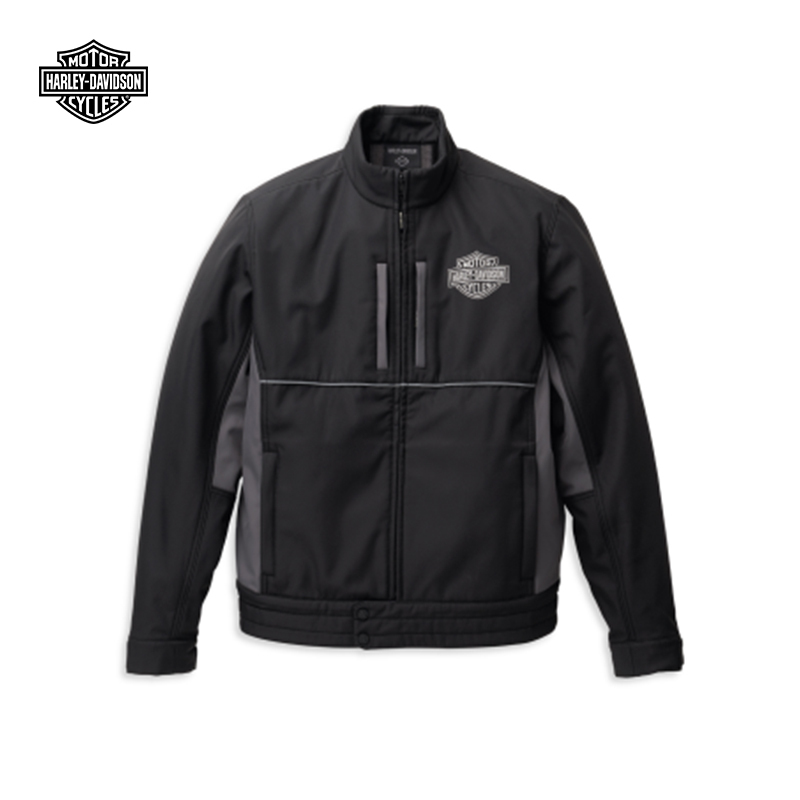 Harley-Davidson B&S Softshell Windproof Jacket Men's Motorcycle Color-Block Thin Jacket